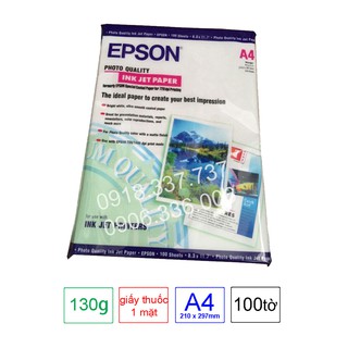 Giấy in màu Epson A4 Định lượng 130gsm/100 tờ