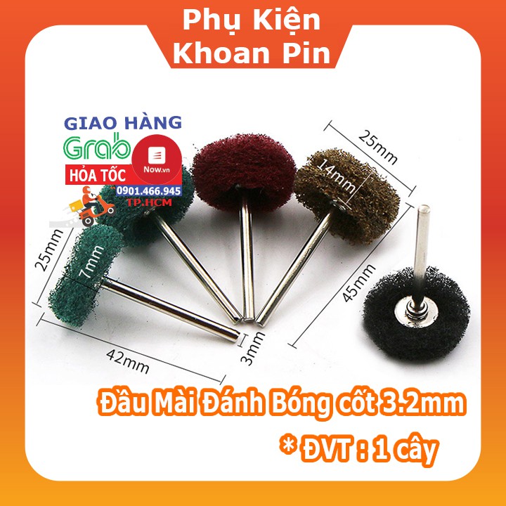 [PKKP]Chổi Đánh Bóng Mini Trục 3mm Sợi Rối Nỉ Mài Đầu Chà Nhám