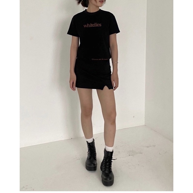 GERM TEE-Whitelies Shop-Áo thun dáng Baby in chữ nâu