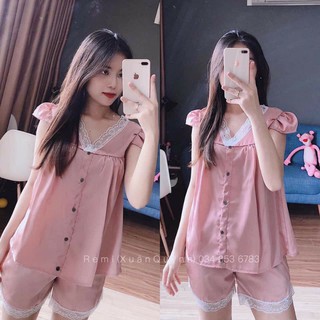 Bộ ngủ lụa nữ pha ren