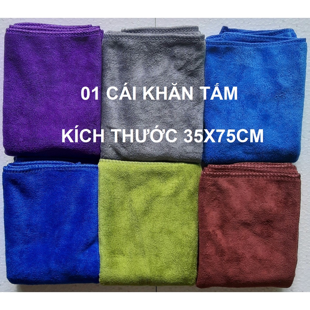 [4 cái] Khăn Tắm Cao Cấp Siêu mềm mịn 35x75cm (màu)