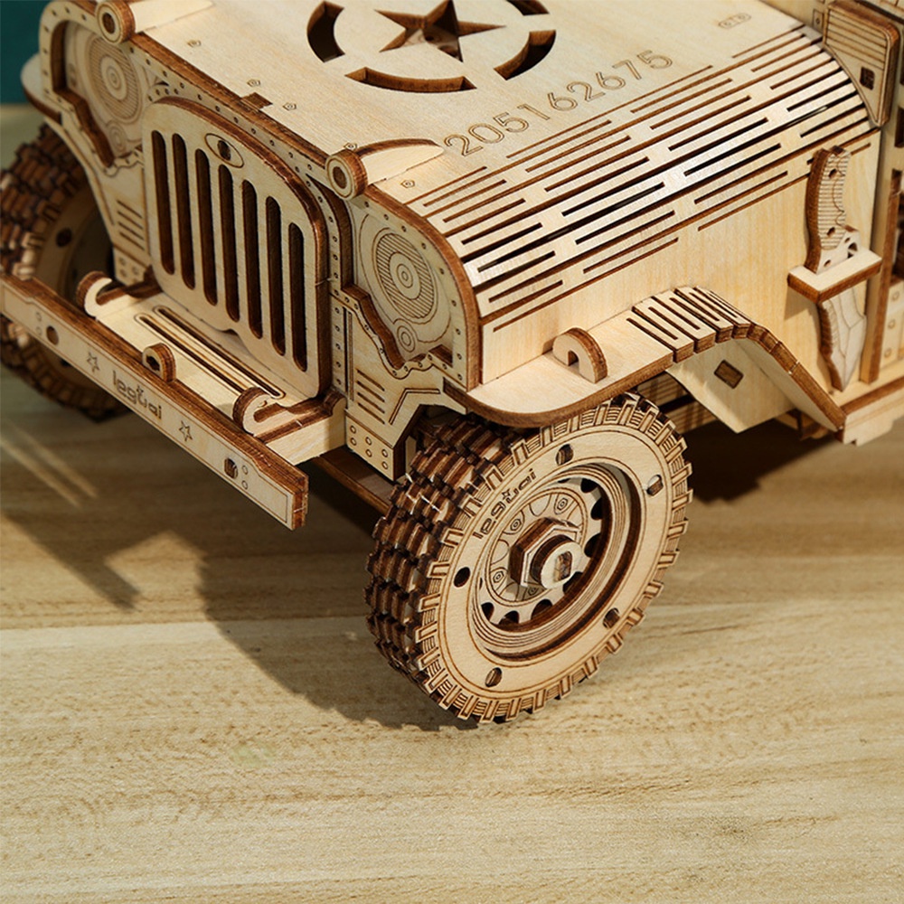 Đồ chơi gỗ lắp ráp 3D mô hình xe Jeep cắt laser Birkeetoys