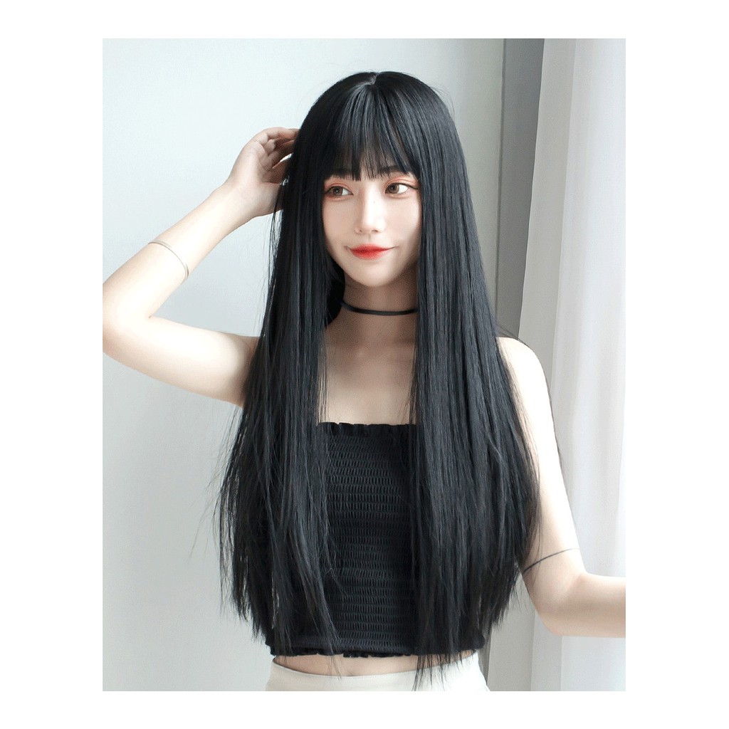 [ MUA 1 TẶNG 2 ] Tóc giả nữ nguyên đầu có rãnh da Hàn Quốc, tóc bộ thẳng dài