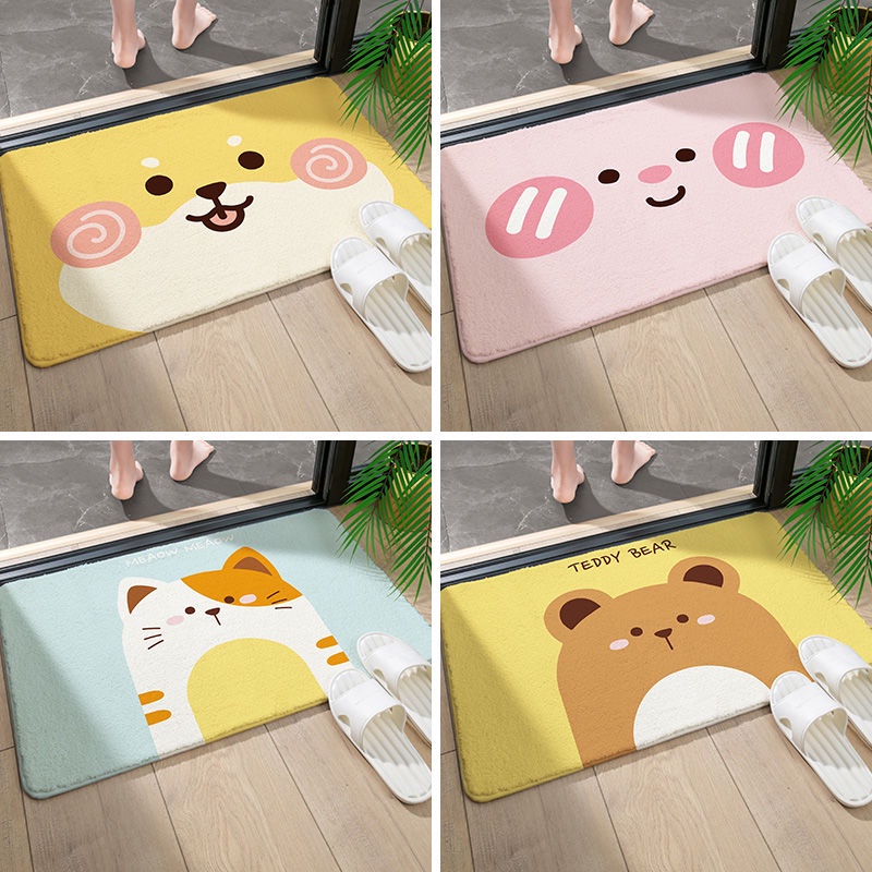 Tấm thảm chùi chân hấp thụ nước chống trượt đặt trước cửa toilet phòng tắm phòng ngủ gia đình