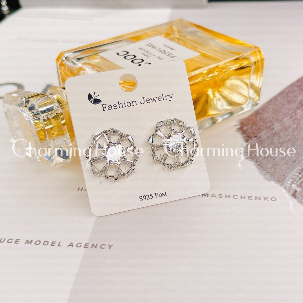 Bông tai tròn bạc nữ Khuyên tai tròn trơn Basic nhiều kích cỡ bạc 925