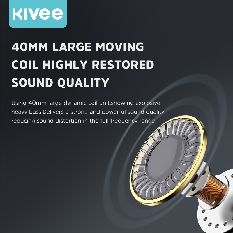 Tai nghe Bluetooth ôm đầu KIVEE chất lượng âm thanh sống động hỗ trợ Bluetooth 5.0 cáp DC cắm được phù hợp với điện thoạ