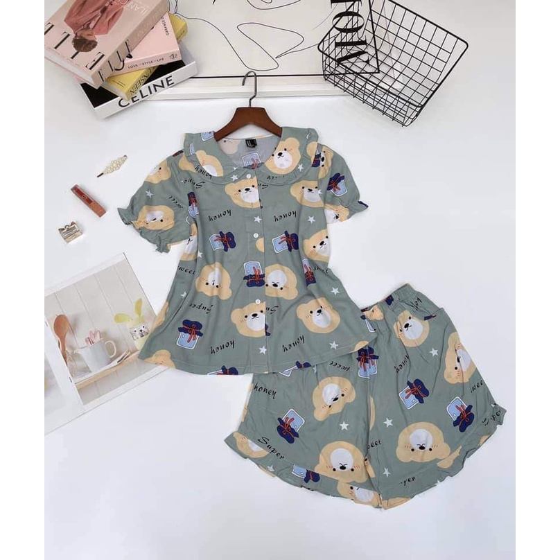 Đồ bộ đùi cổ sen chất vải tole F21