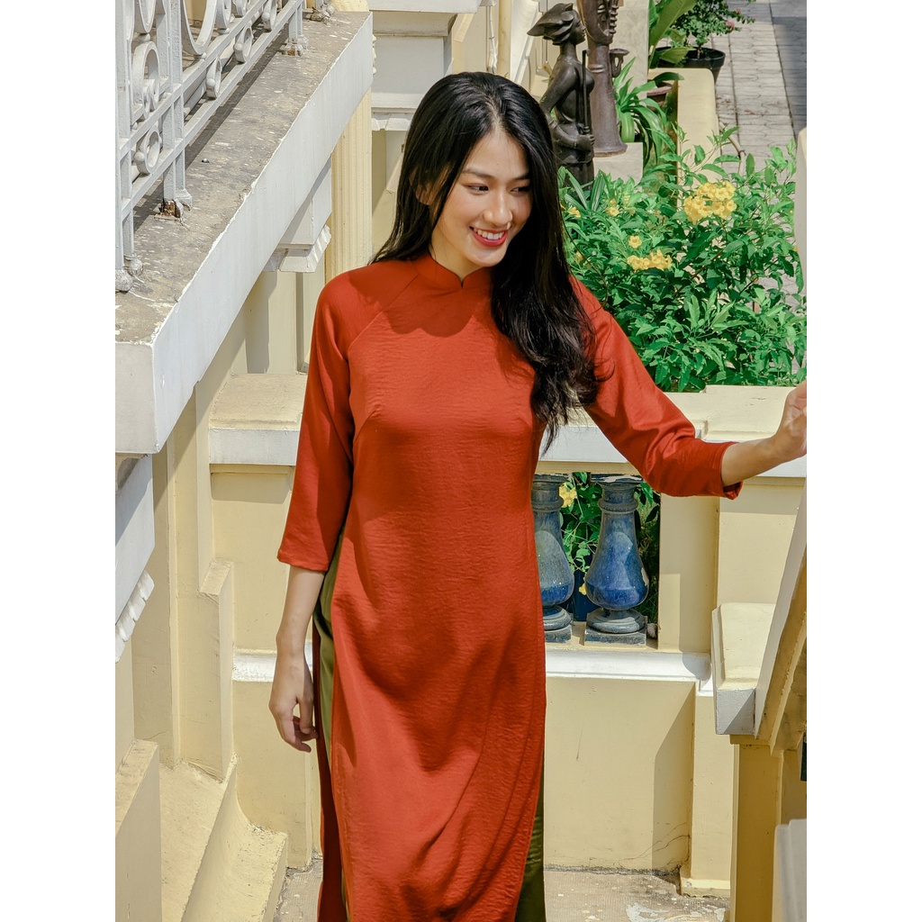 Set Áo dài Rosemary tây thi cam đất