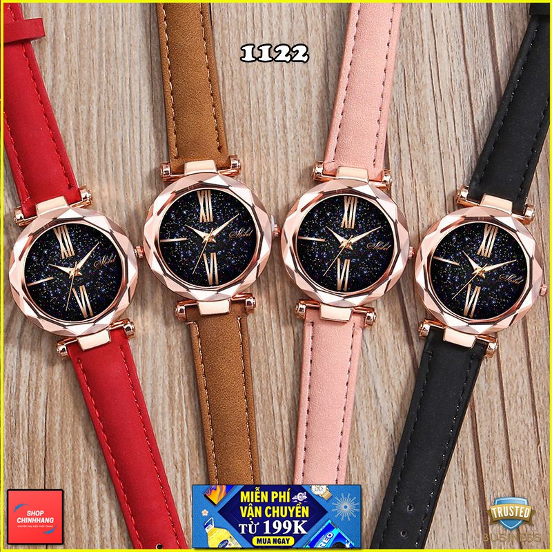 ĐỒNG HỒ NỮ SHSHD THỜI TRANG DÂY DA NHIỀU MÀU CỰC ĐẸP SH1122