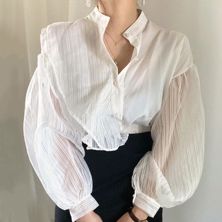Áo sơ mi nữ tay bồng - áo sơ mi ulzzang