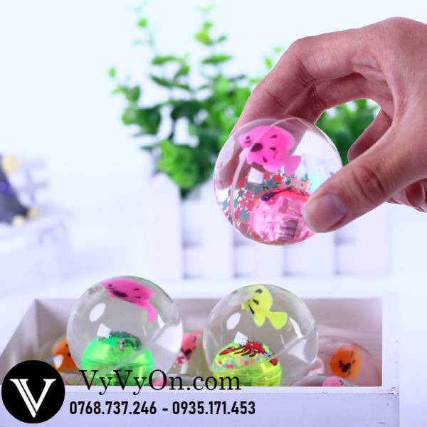 COMBO 2 Quả bóng trong suốt -banh tưng - có đèn và con cá đồ chơi cho bé