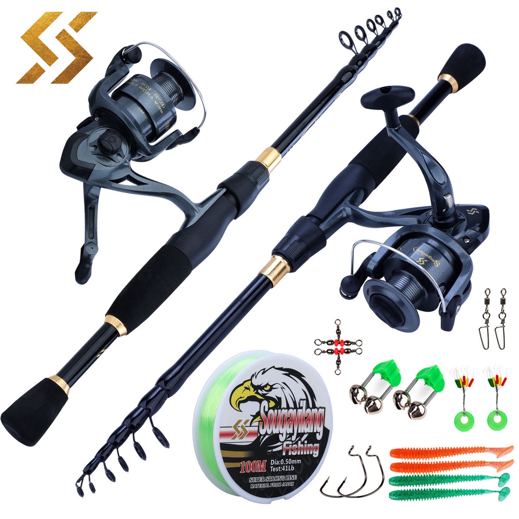 Cần câu máy Shimano, tặng kèm dây câu, lưỡi câu và phụ kiện đầy đủ