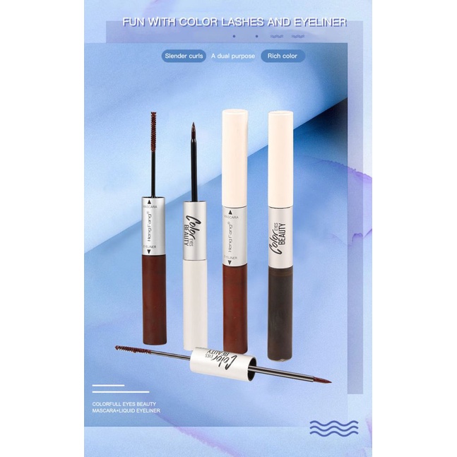 Bút kẻ mắt nước kiêm mascara chải cong mi 2 đầu khó nhòe lâu trôi tiện dụng cho trang điểm | BigBuy360 - bigbuy360.vn