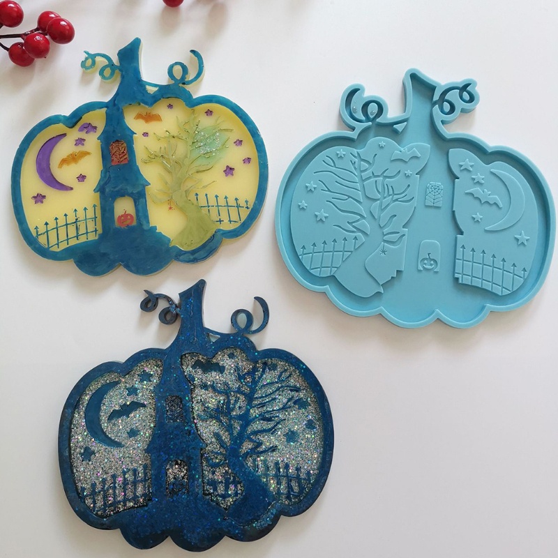 San * Khuôn Silicon Hình Bí Ngô Dơi Mặt Trăng Làm Trang Sức Lễ Tạ Ơn DIY