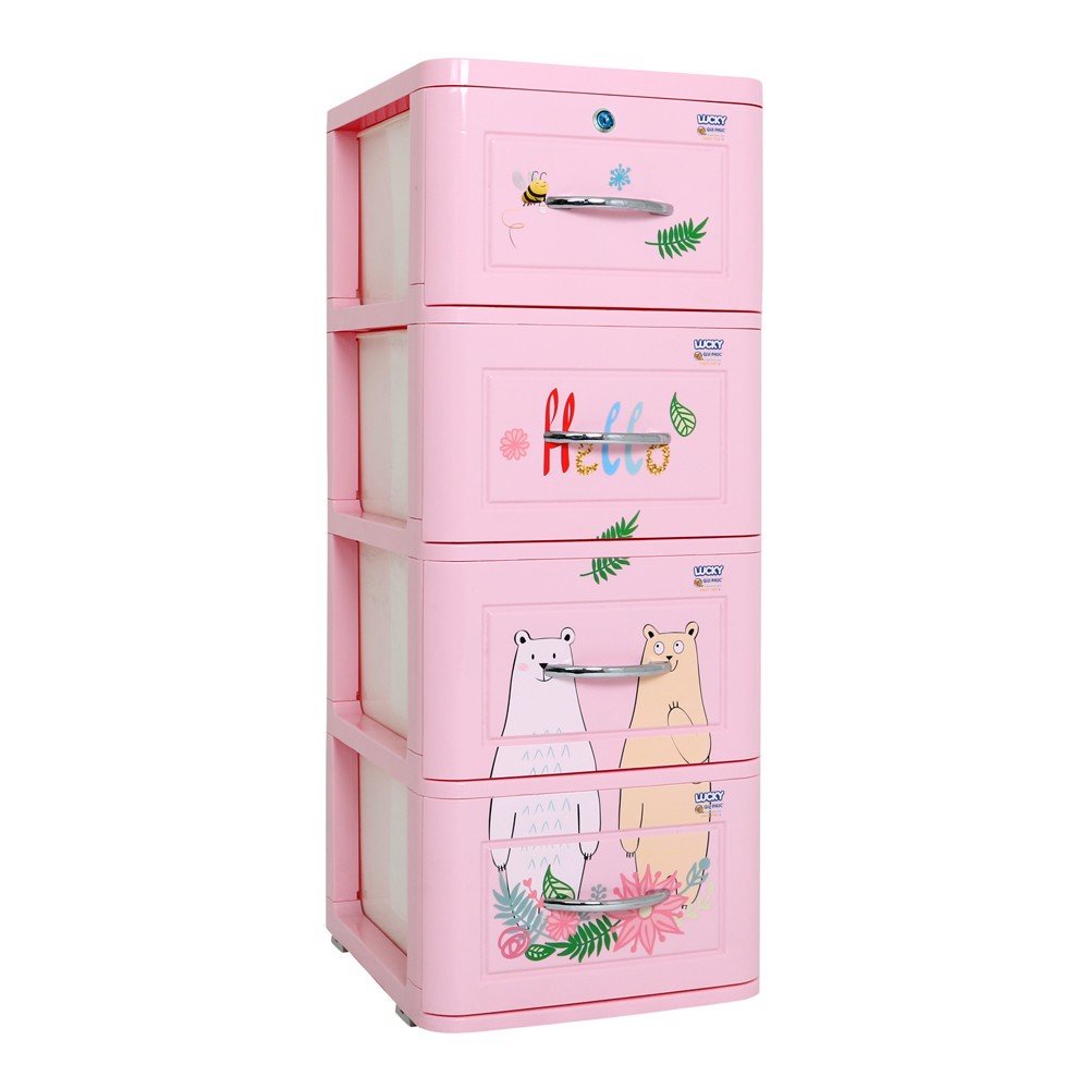 Qui Phúc Tủ nhựa đựng quần áo Lucky 4 tầng