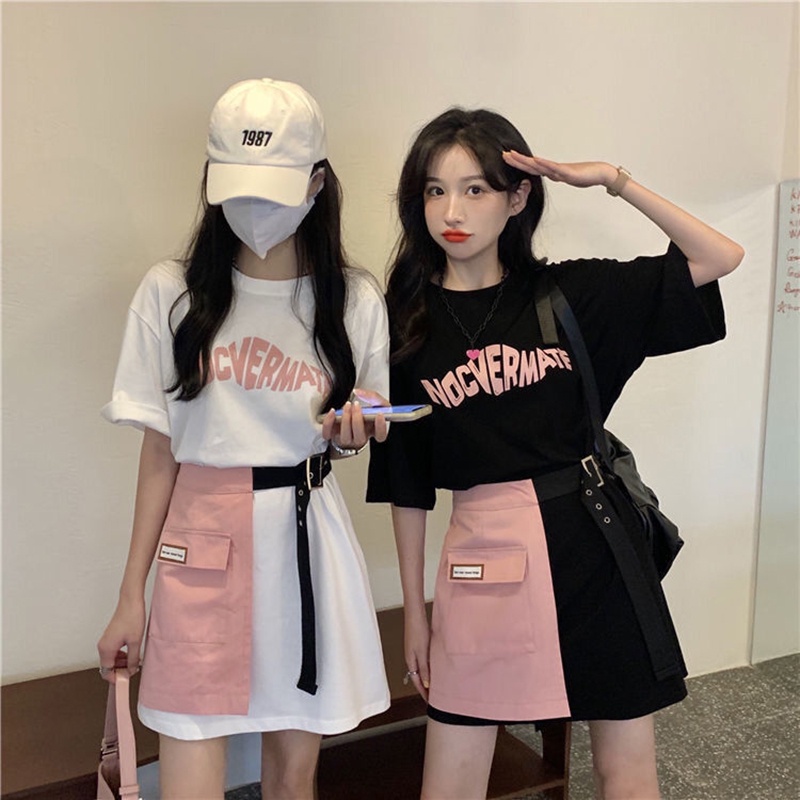 Set váy nữ hai món IELGY tay ngắn cá tính thời trang