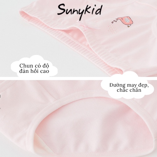 Quần lót bé gái combo 3 quần chíp tam giác trẻ em cotton HC502 thoáng mát kháng khuẩn Sunykid cho bé từ 2-16 tuổi