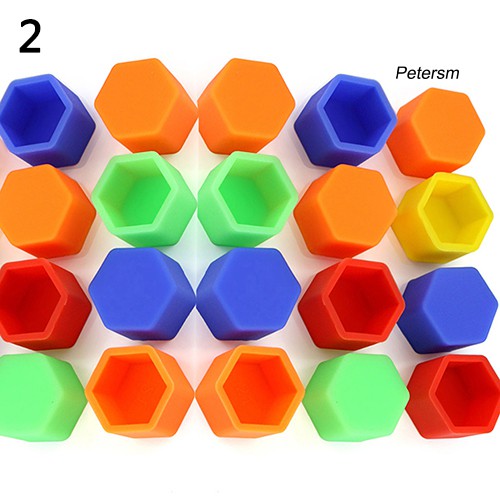 Bộ 20 nắp chụp vít bánh xe hơi bằng silicon 19mm