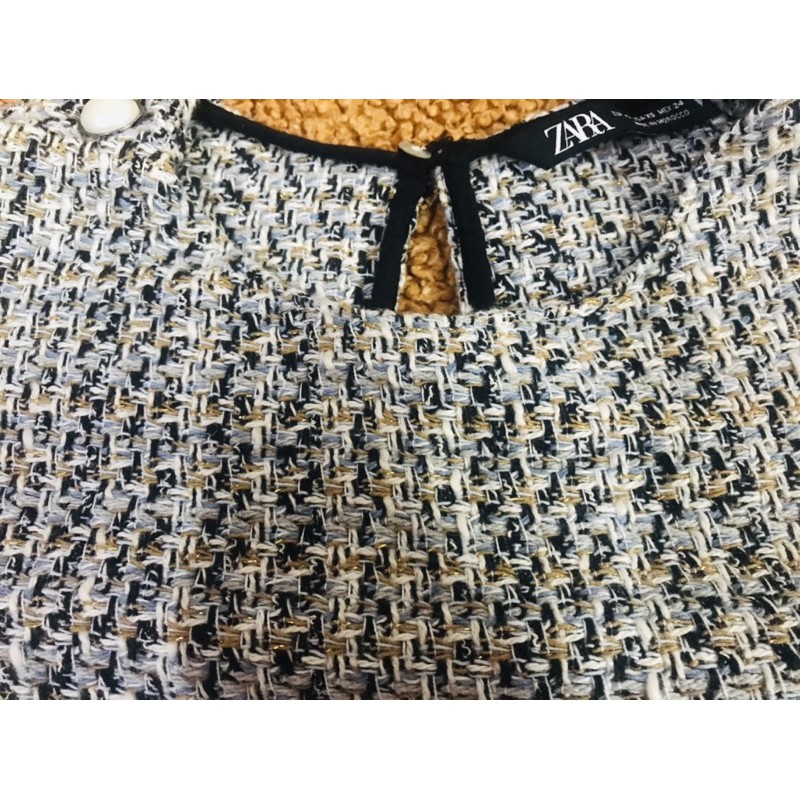 **ZARA** pass áo tweed crop sz xs used like new