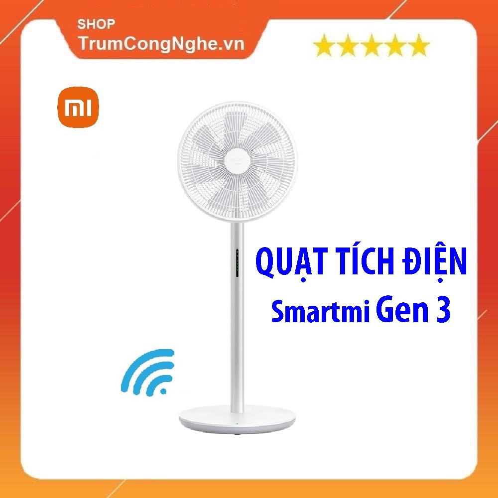 Quạt Tích Điện Xiaomi Thông Minh Quạt Xiaomi Gen 3 Smartmi , Pin Khủng 2800Mah , Kèm Điều Khiển , BẢN QUỐC TẾ