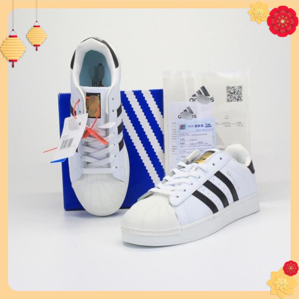 Giày Thể Thao Superstar Mũi Sò Tem Vàng hàng cao cấp full box