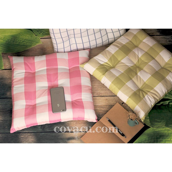 Vải Canvas Caro Hồng Pastel