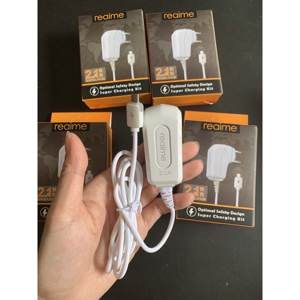 Bộ Sạc Nhanh 2.1A liền dây Chính hãng Reaime chân micro cho nhiều dòng máy