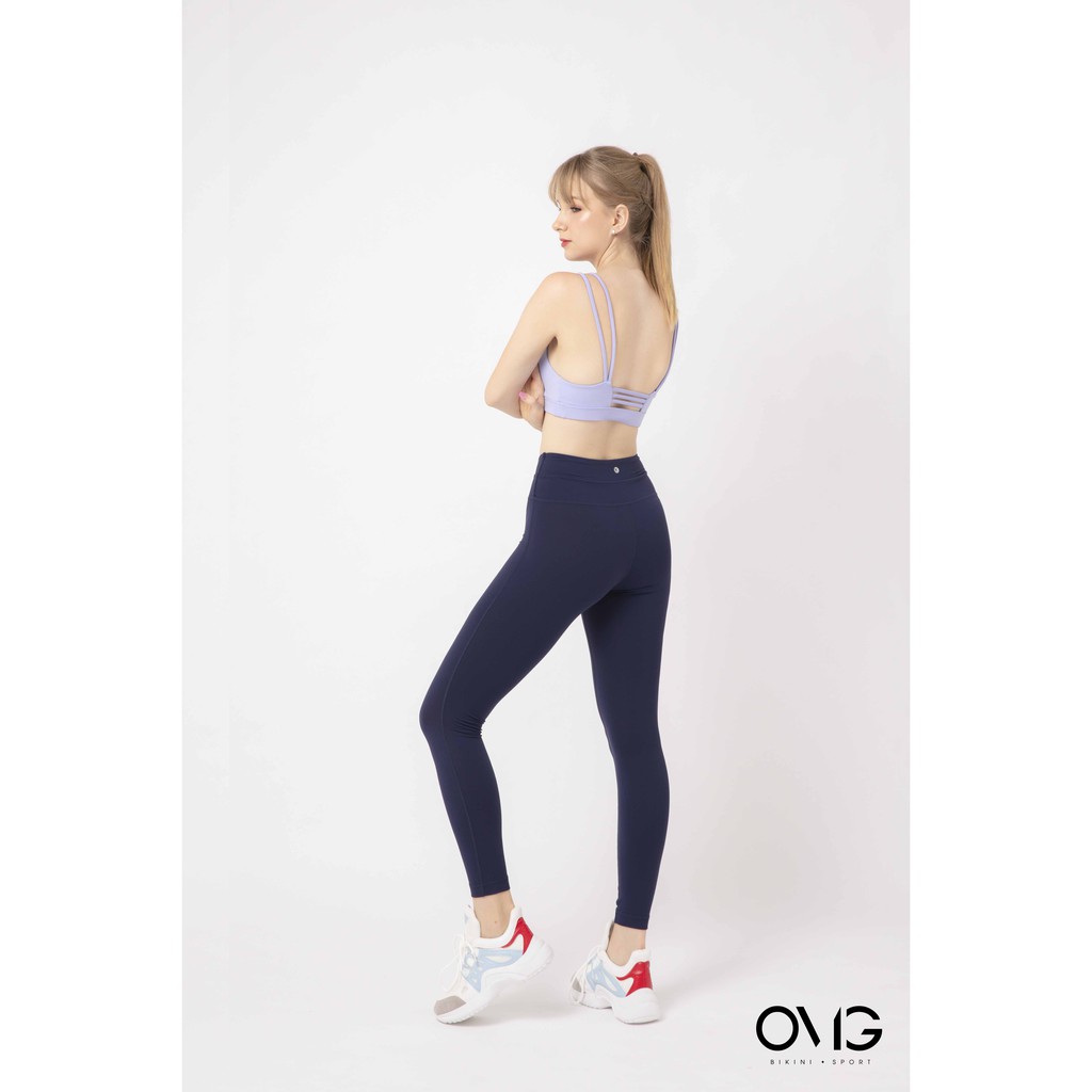 Quần tập Gym, Yoga Nữ BIKINI PASSPORT kiểu dài chéo lưng - màu Xanh navy - BG078_NV