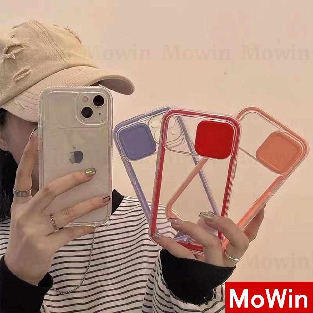 Ốp điện thoại silicone mềm khung acrylic có nắp che máy ảnh 3 trong 1 cho iPhone 13 Pro Max 12 Pro Max 11 7 Plus