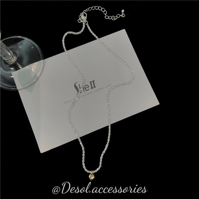 Dây chuyền, vòng cổ Drusilla mạ bạc xoắn mặt trái tym bé NL051 Desol.accessories