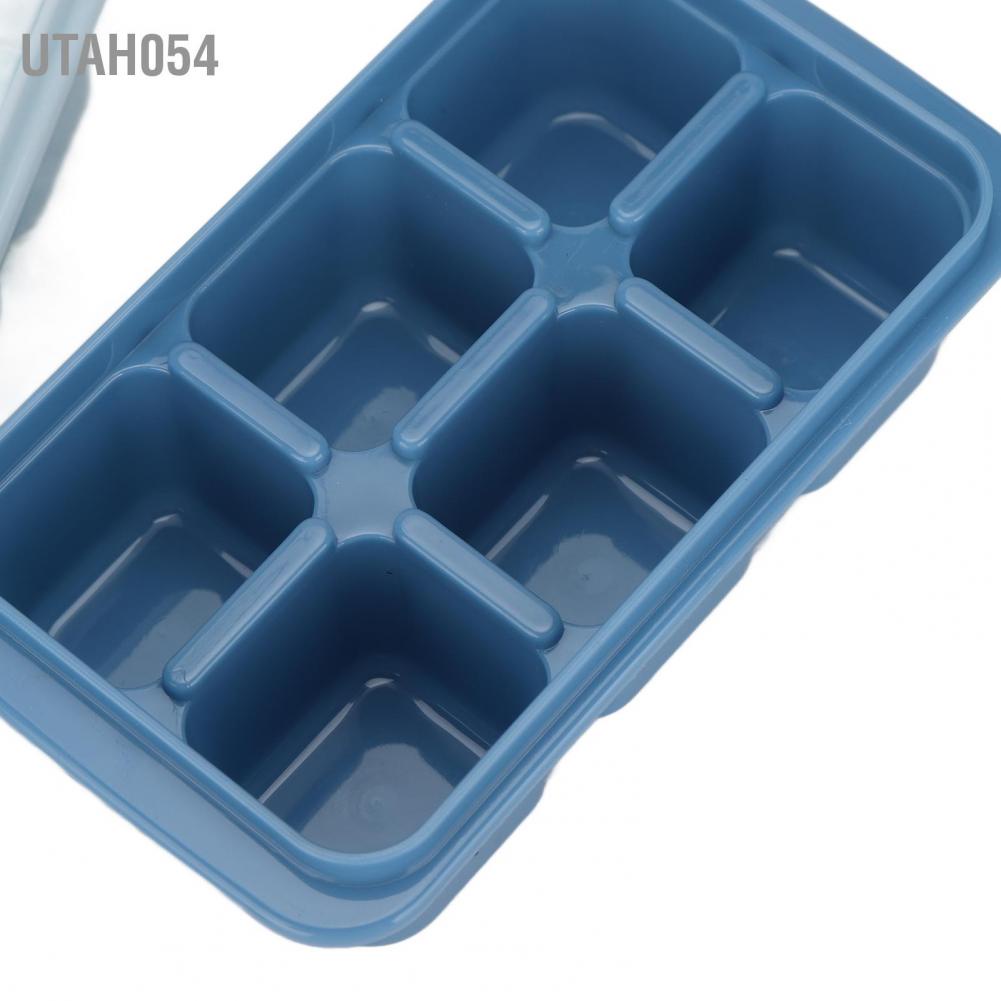 Utah054 3Pcs 6 Grids Food Grade Quadrate Ice Cubes Mold Ball Making with Cover for Home