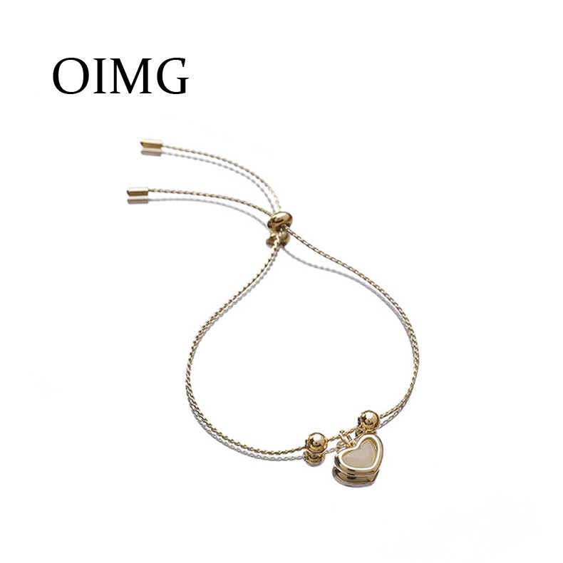 OIMG  Vòng Tay Mạ Vàng Thật OIMG Phối Đá Mắt mèo