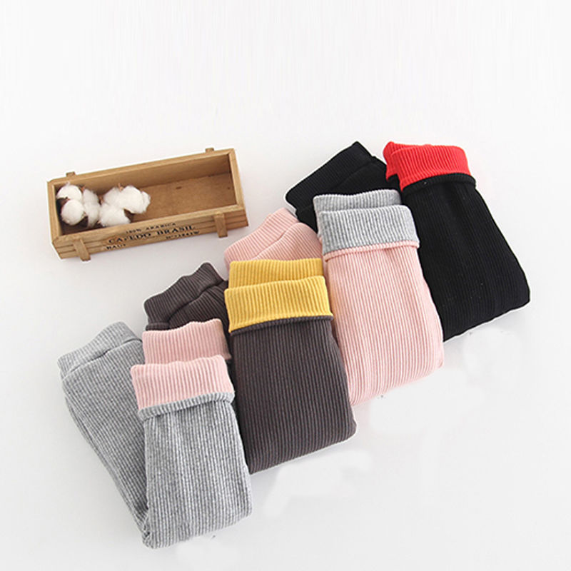 Quần Legging Lót Nhung Dày Dặn Giữ Ấm Phối Túi Xinh Xắn Cho Bé Gái
