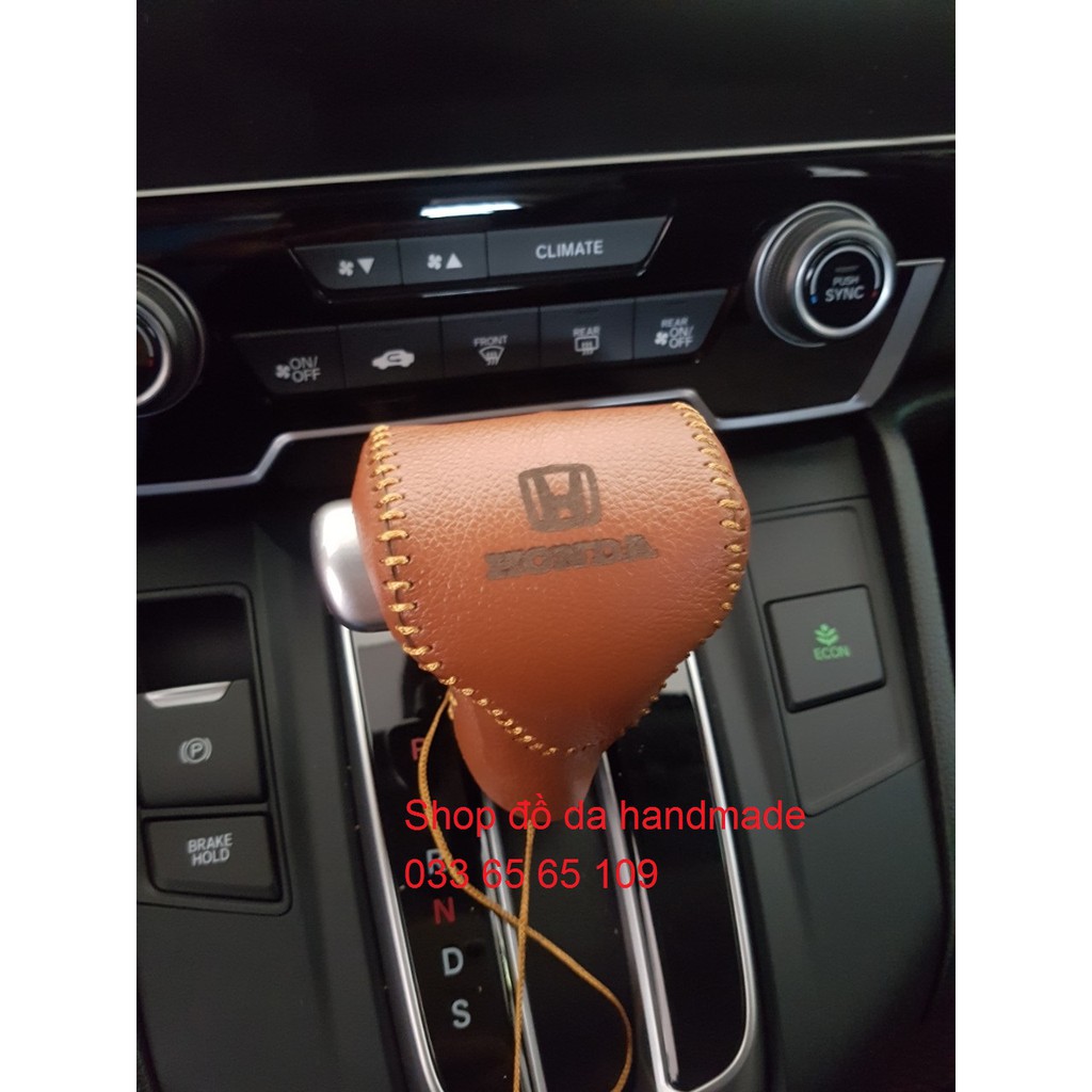 Bọc da cần số xe Honda CRV bằng da thật
