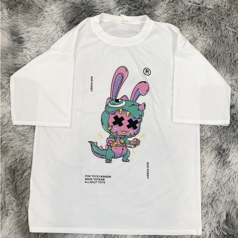 Áo Thun Rabbit Unisex / Áo phông form rộng tay lỡ Ulzzang hình thỏ