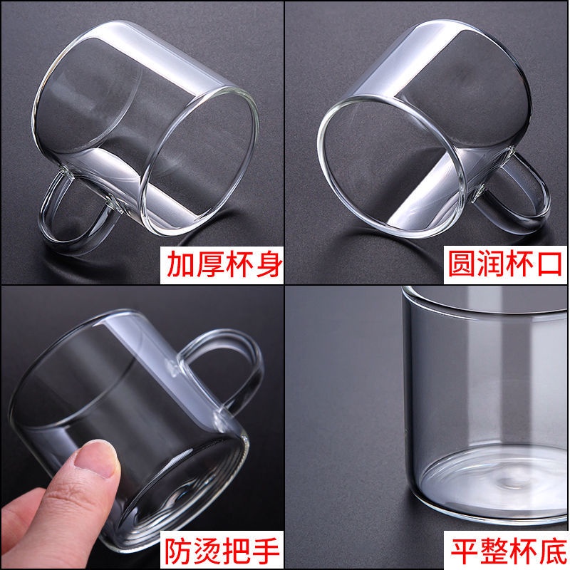 Cốc Trà Sữa Cà Phê Bằng Thủy Tinh Dày Chịu Nhiệt Độ Cao Chống Nổ Hình Hoa Hồng