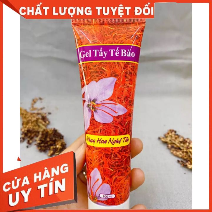 Gel Tẩy Tế Bào Chết nhụy hoa nghệ tây 100ml-giúp tẩy sạch lớp da sần sùi -giúp thông thoáng lỗ chân lông- da sáng min