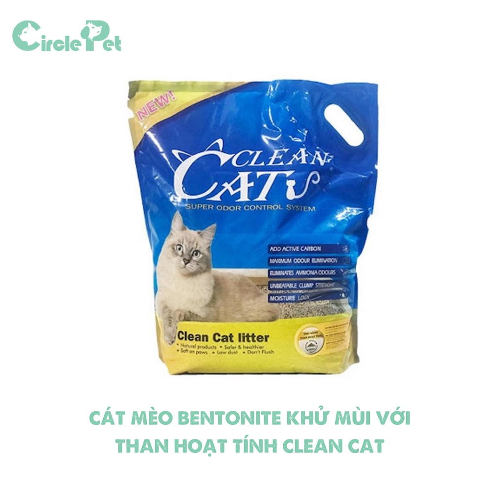Cát Mèo Bentonite Khử Mùi Với Than Hoạt Tính CLEAN CAT Ít Bụi - Circle Pet