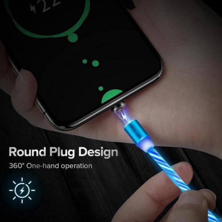💥Mã giảm 15k💥Cáp sạc nam châm 3 đầu phát sáng theo dòng điện, sạc nhanh, tự ngắt khi sạc đầy 💥SIÊU HOT💥
