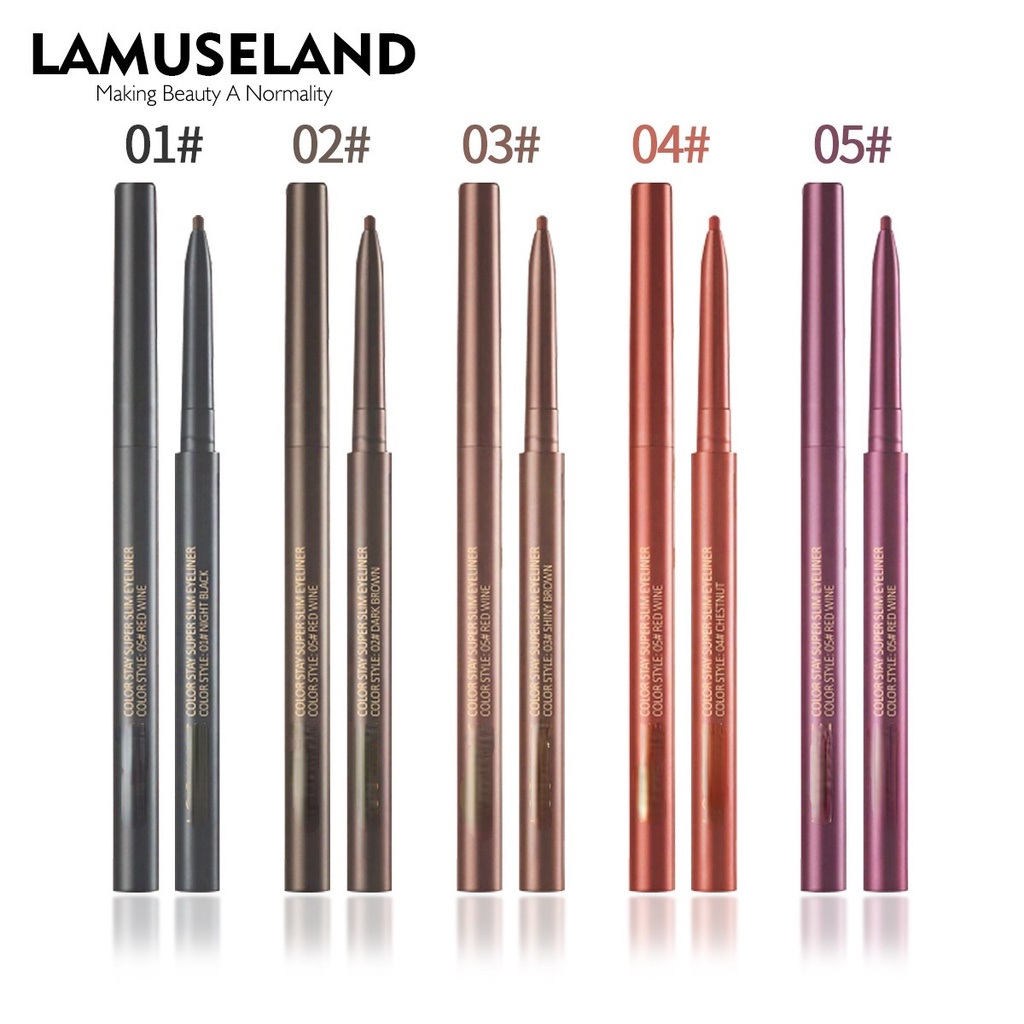 Bút kẻ mắt LAMUSELAND ngòi siêu mỏng 1.8mm lâu trôi chống thấm nước 1g