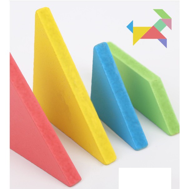 ĐỒ CHƠI XẾP HÌNH GỖ TƯ DUY TANGRAM 7 MẢNH GHÉP GỖ VÀ 1 CUỐN SÁCH HƯỚNG DẪN