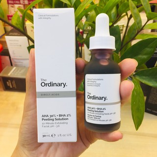 (KOREA) Tinh Chất The Ordinary AHA 30%+BHA 2% Peeling Solution 30ml