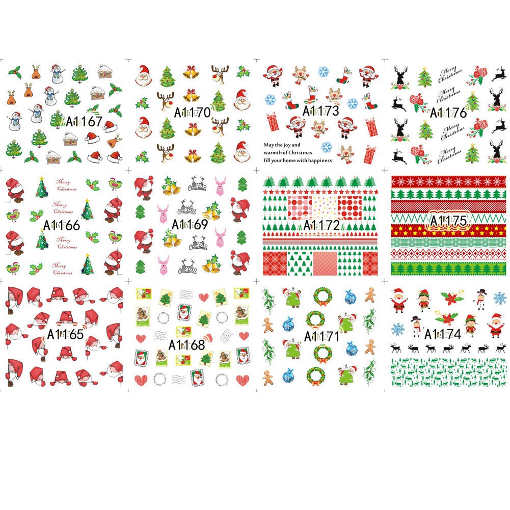 Giấy dán móng tay trang trí phong cách Giáng sinh dễ thương
