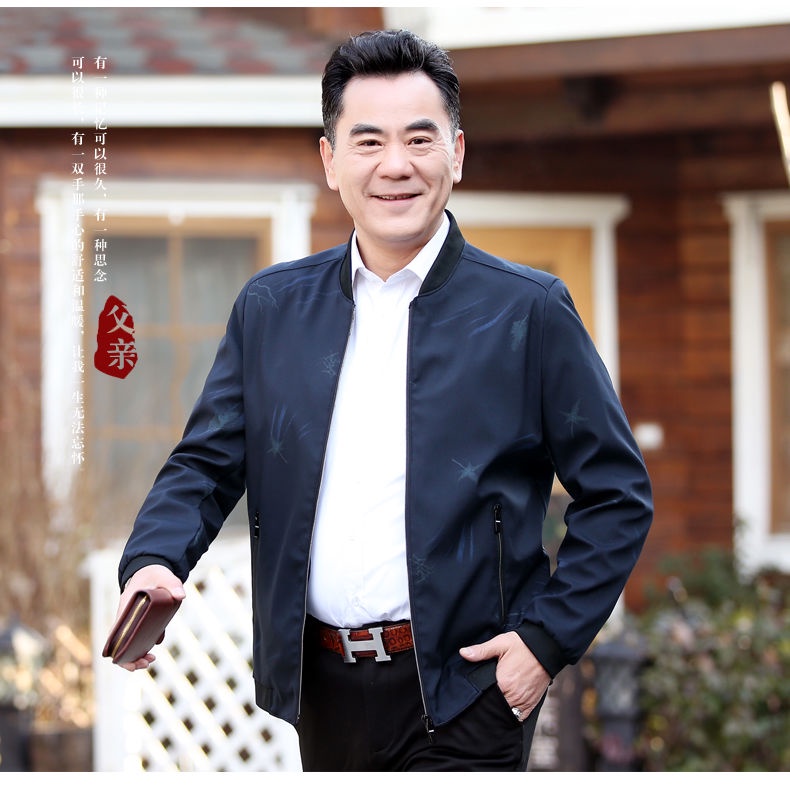 Áo Khoác Dáng Rộng Thời Trang Xuân Thu Mới Cho Nam Trung Niên 40 Tuổi