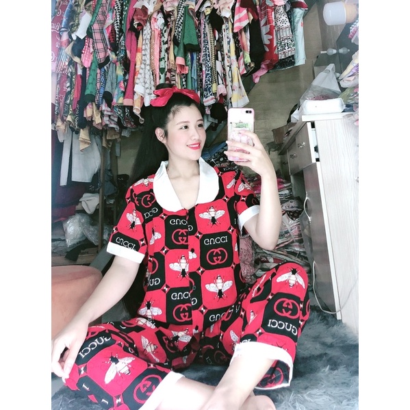 pizama gucci ong lụa mango