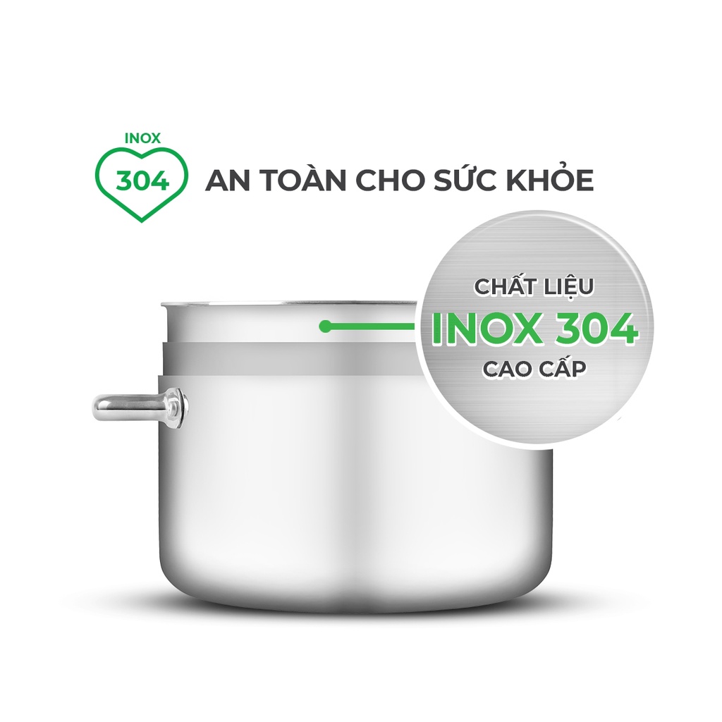 Bộ nồi inox liền khối Elmich Trimax ECO EL-8003 size 16, 18, 22, chảo 26cm