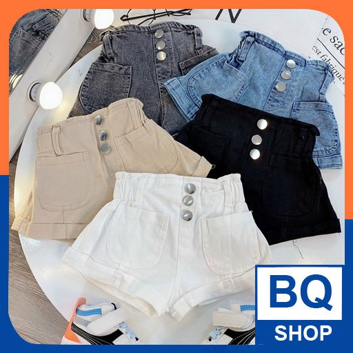 BQShop (7-35kg) Quần sooc 3 khuy bé gái vải bò, kaki vải mịn, đẹp