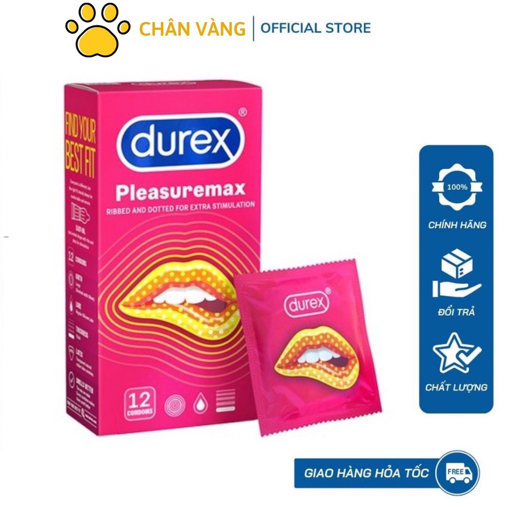 Cặp đôi bao cao su durex kingtex và bao cao su Durex Pleasuremax, bcs siêu mỏng chính hãng