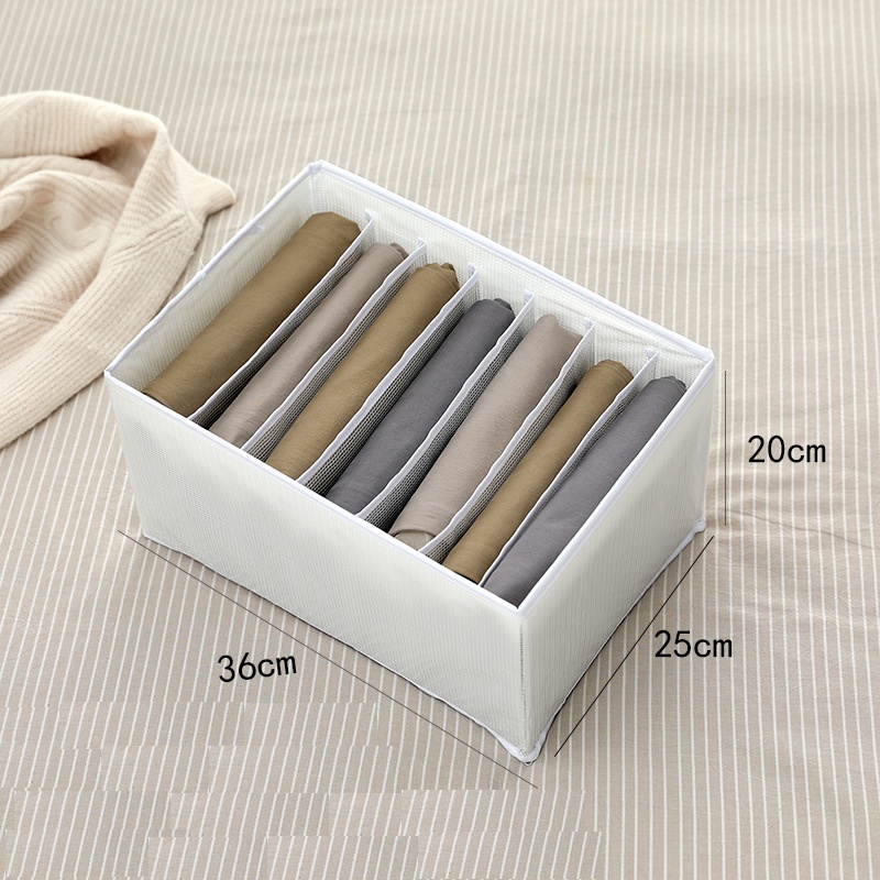 Set Bộ 2 Khay Hộp Vải Đựng Quần Áo HQ2 7 Ngăn Đựng Quần Áo Gọn Gàng Tiện Lợi Bọc Vải Oxford Cao Cấp Chính Hãng Amalife