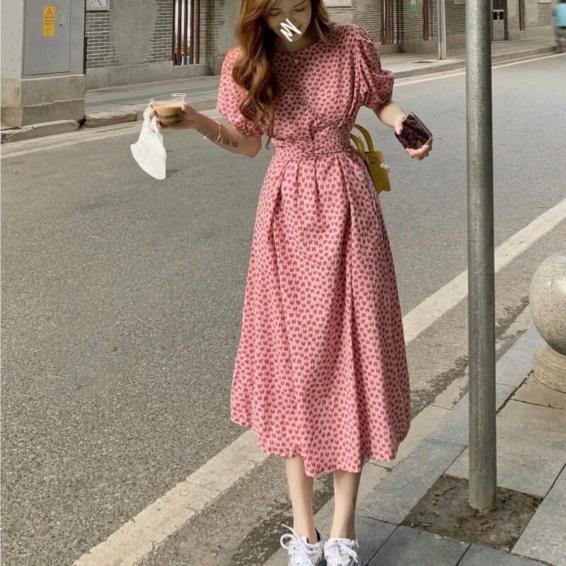 Váy nữ maxi, đầm maxi nữ tay bồng chất xốp nhẹ thoáng mát